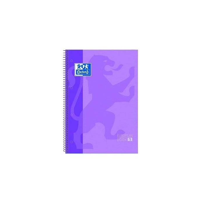 Pack De 5 Unidades Oxford Cuaderno Europeanbook 1 Microperforado 80 Hojas 5x5 Tapas Extraduras Classic A4+ Malva