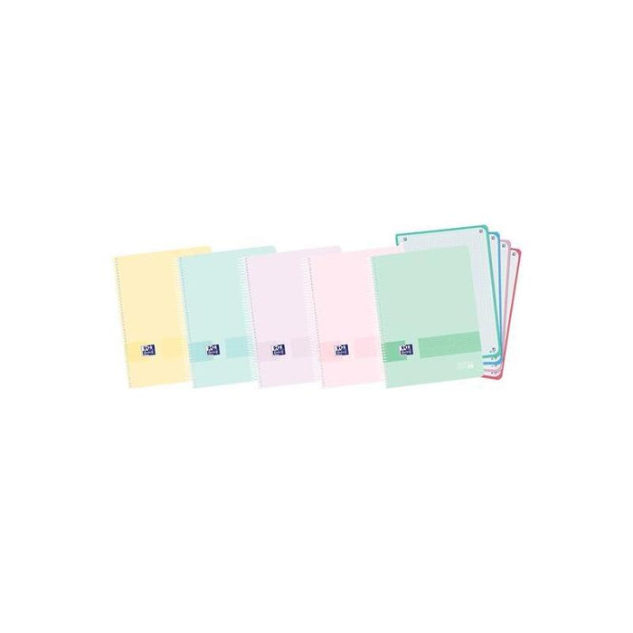 Pack De 5 Unidades Oxford Cuaderno Live&Go Eurepeanbook 4 Microperforado 120h A5+ 5x5mm Tapa De Plástico C/Surtidos Pastel