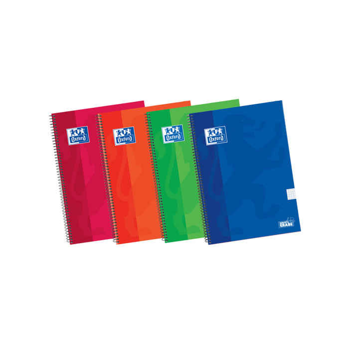 Pack De 5 Unidades Oxford School Classic Write&Erase 4º Cuaderno Espiral - Tapa Extradura Resistente - 4x4 Con Margen -