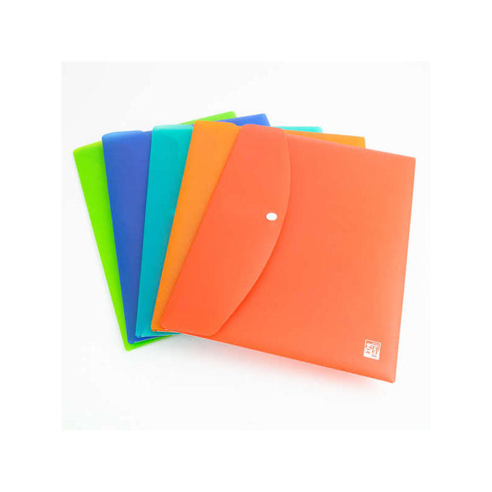 Pack De 5 Unidades Oxford Urban Carpeta Plastico Rigido Translucido - Sobre Con Broche - Resistente Y Duradera -