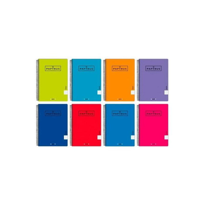 Pack De 5 Unidades Papyrus Cuaderno Tapa Pp 08-Uniclasic 80h 90gr Pauta 3,5mm Cuarto Colores Surtidos