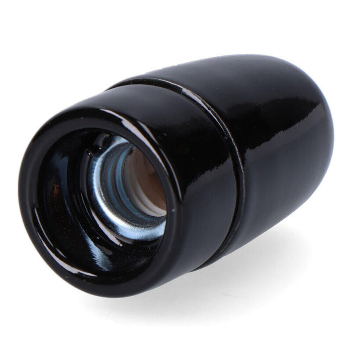 Pack De 5 Unidades - Portalámparas Cerámico Vintage E14, 60 W 250 V, Negro, Ø35 X 60 Mm (Retractilado)