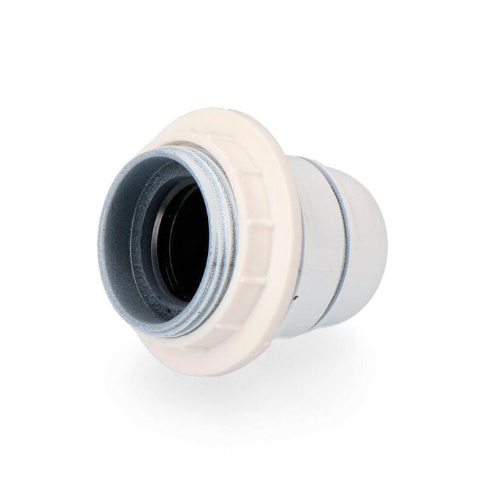 Pack De 5 Unidades - Portalamparas Semiroscado Blanco E-27 + Arandela (Envasado) Edm