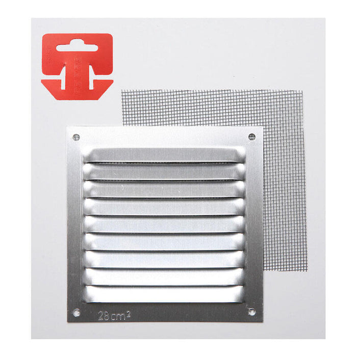 Pack De 5 Unidades - Rejilla Con Mosqitera. Aluminio 0.6 Natural 100x100mm (G)