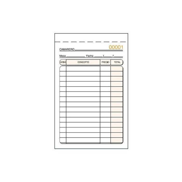 Pack De 5 Unidades Talonario Camareros Especial Bolsillo Triplicado Autocopia