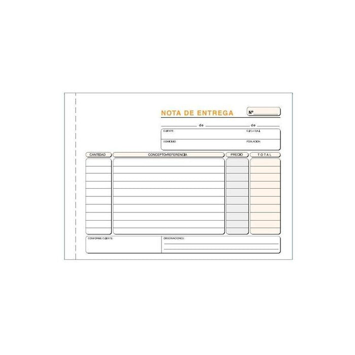 Pack De 5 Unidades Talonario Entregas Cuarto Apaisado Triplicado Autocopia