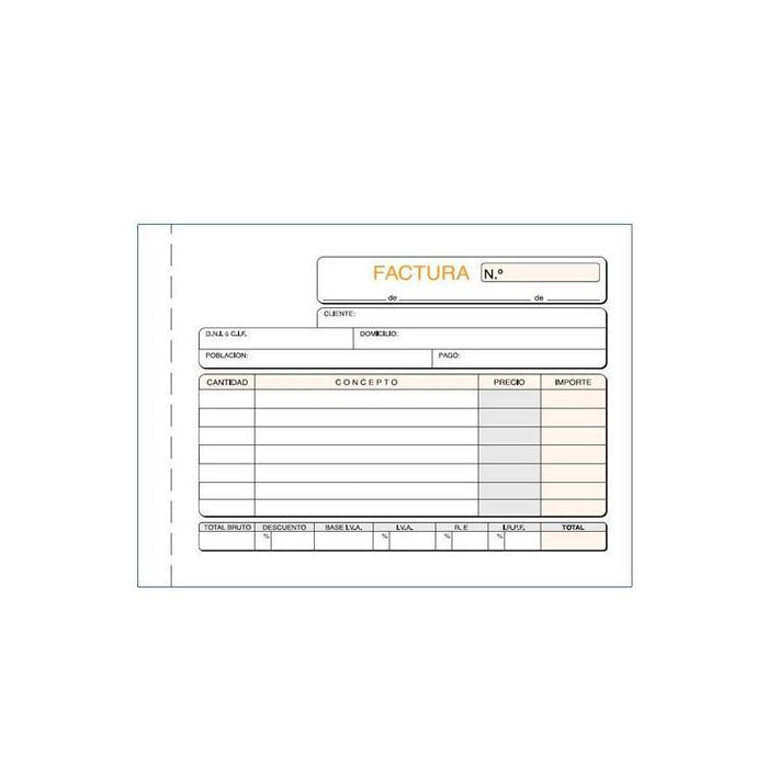 Pack De 5 Unidades Talonario Facturas Octavo Apaisado Triplicado Autocopia