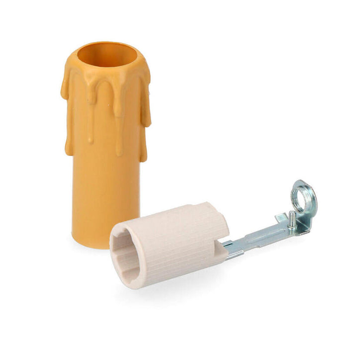 Pack De 5 Unidades - Vela Mediana Crema+Portalamparas 44126 Envasada