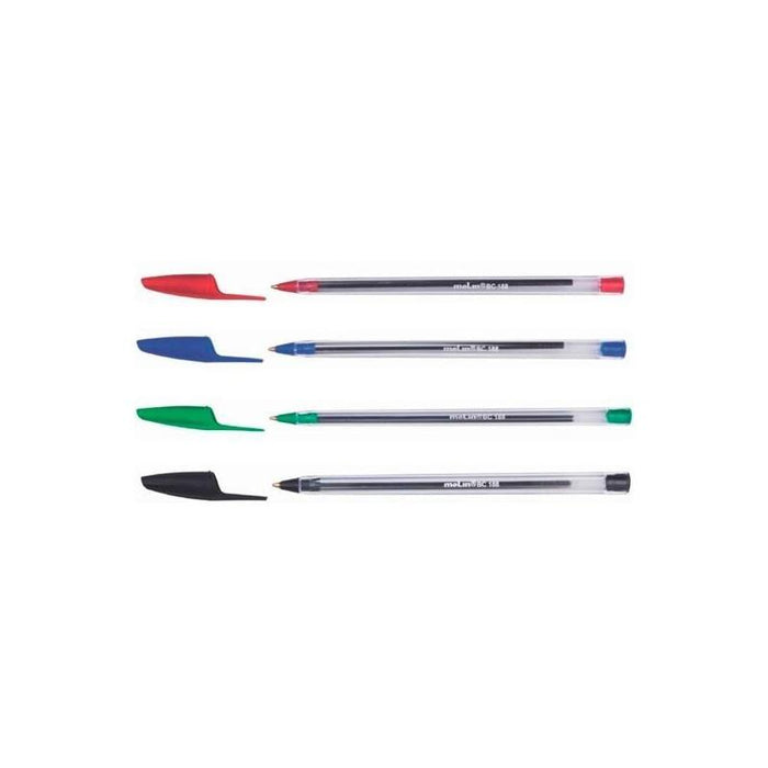 Pack De 50 Unidades Molin Bolígrafo Basic Cristal Ball Point Pen Azul