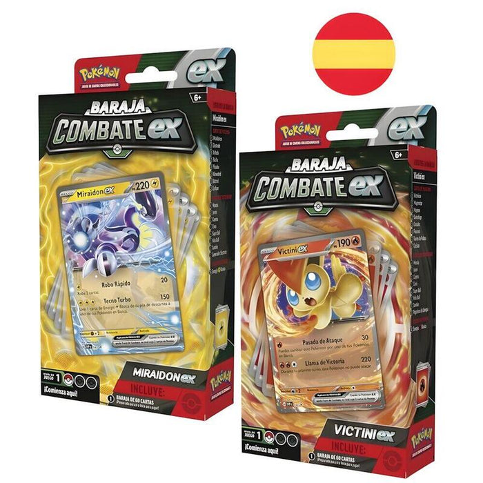 Pack De 6 Unidades - Baraja Cartas Battle Deck Pokemon Victini Ex Miraidon Ex Español