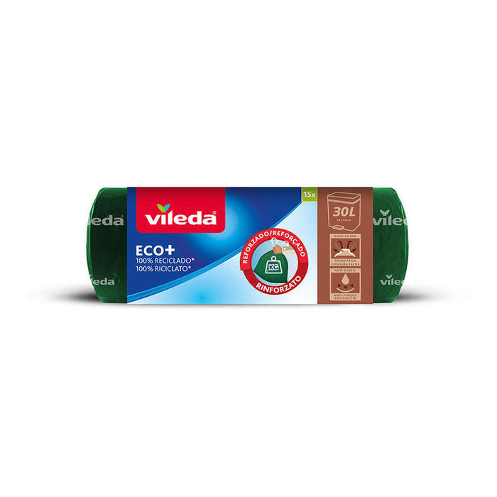 Pack De 6 Unidades - Bolsa De Basura Ecobag 30l Reforzada (15 Bolsas) 169303 Vileda