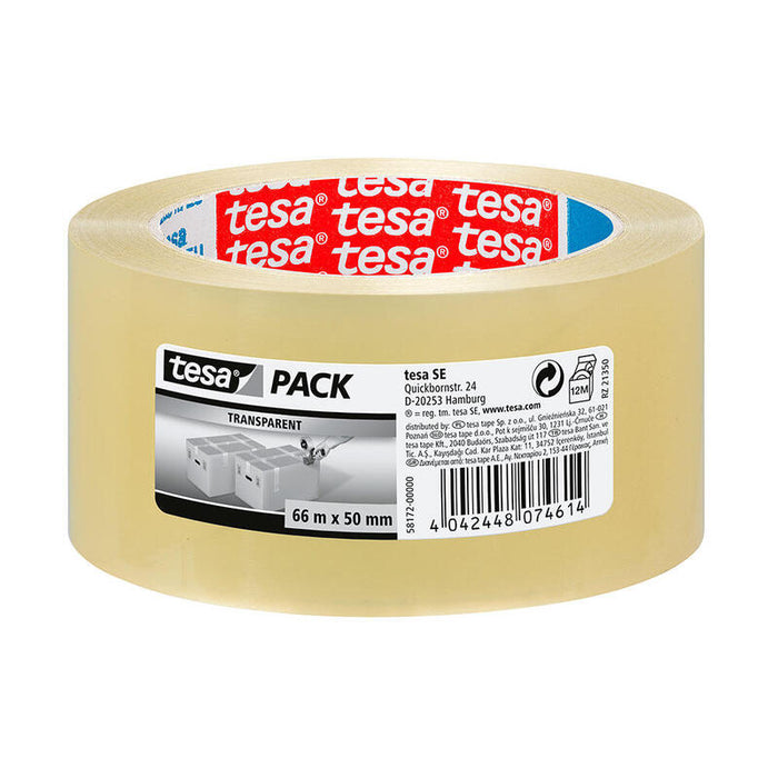 Pack De 6 Unidades - Cinta De Embalar Transparente 46 Micras 50 Mm X 66 M