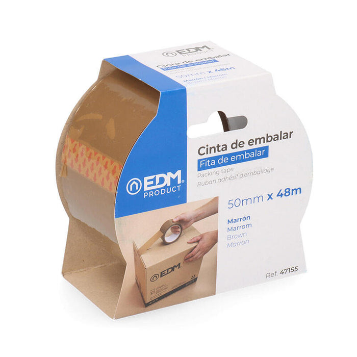 Pack De 6 Unidades - Cinta De Precinto Marron 48 Micras 50m X 50mm Edm