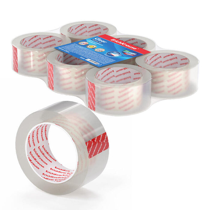 Pack De 6 Unidades Erichkrause Pack De 6 Precintos Clear - 48mmx50m - Transparente