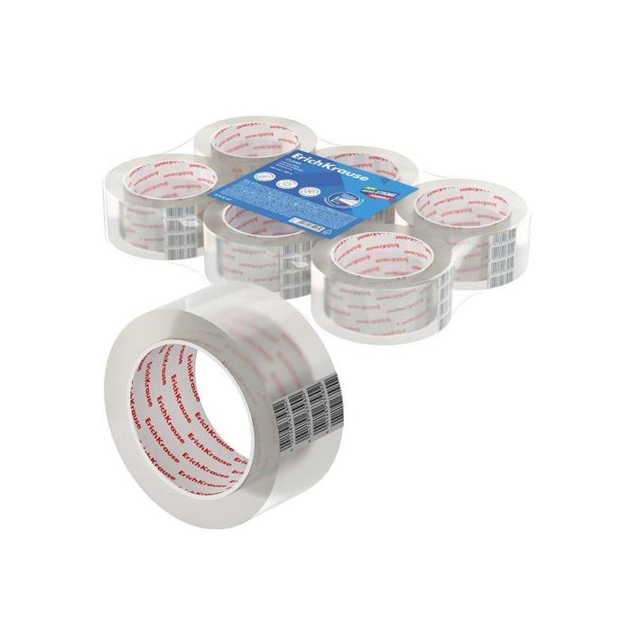 Pack De 6 Unidades Erichkrause Precinto De Embalaje - Medidas 48mmx50m - Adhesivo De Gran Adherencia - Facil De Cortar