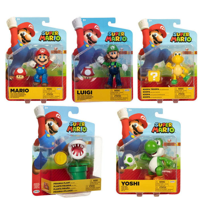 Pack De 6 Unidades - Figura Super Mario Wave 29 Super Mario Bros 10cm Surtido