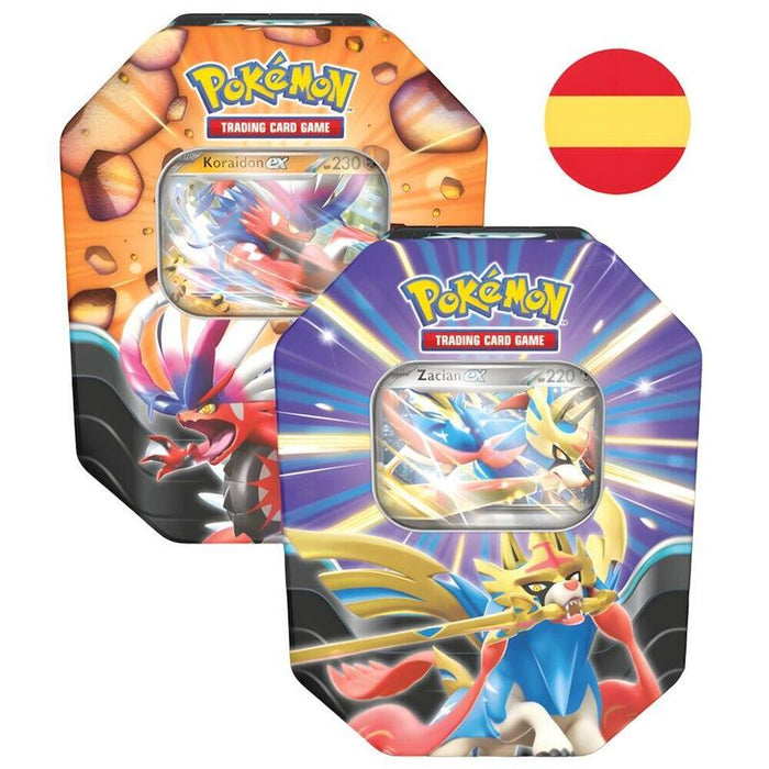 Pack De 6 Unidades - Lata Cartas Paldea Zacian Ex Koraidon Ex Pokemon Español