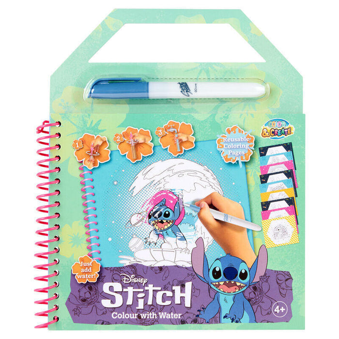 Pack De 6 Unidades - Libro Magico Pinta Con Agua Stitch Disney