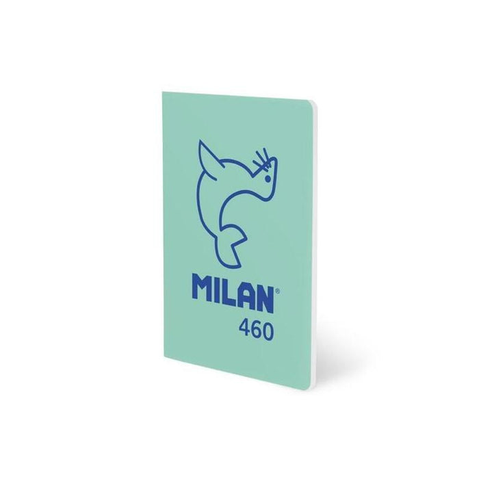 Pack De 6 Unidades Milan Libreta Grapada A5 24h Papel Blanco 95gr Línea 7mm Colección 460 Since 1918 Verde