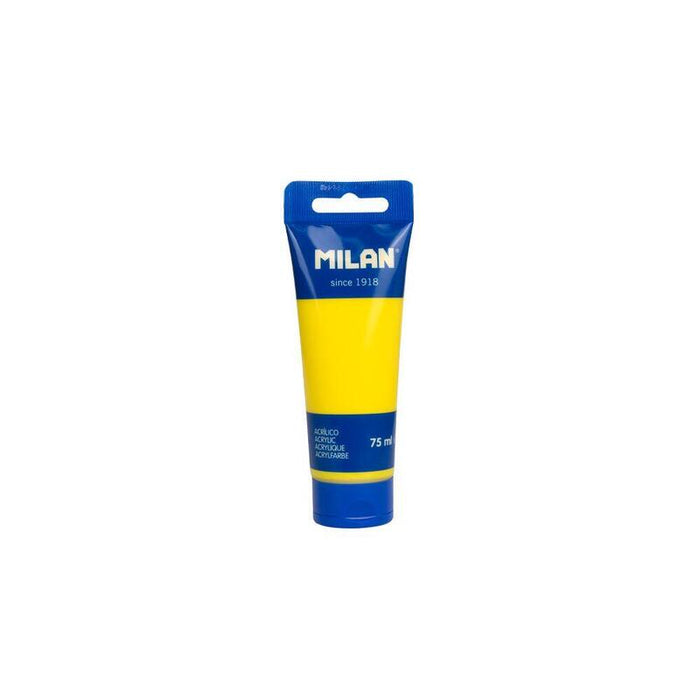 Pack De 6 Unidades Milan Tubo De Pintura Acrilica 75ml - Pigmentos De Alta Calidad - Mezclable - Color Amarillo