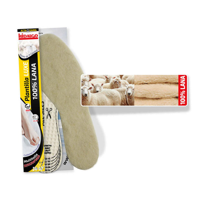 Pack De 6 Unidades - Plantilla Para Calzado Borreguillo 100% Lana Recort. Hidalgo
