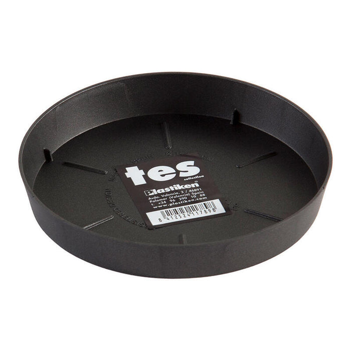 Pack De 6 Unidades - Plato De Inyeccion Para Maceta Tes Ø14cm Antracita Plastiken