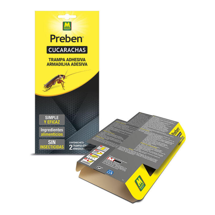 Pack De 6 Unidades - Trampa Adhesiva Para Cucarachas 2 Unid. Preben 231608 Massó