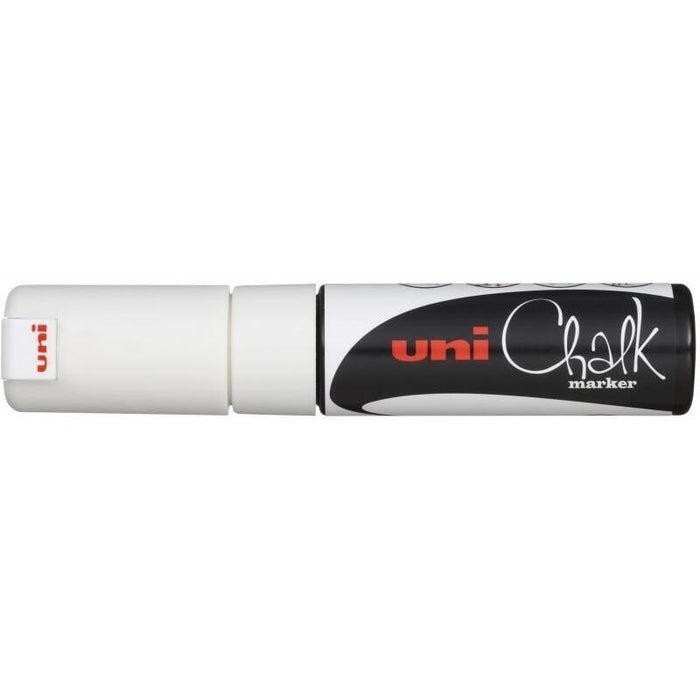 Pack De 6 Unidades Uni-Ball Pwe-8k Marcador De Tiza Liquida - Punta Biselada 8mm - Borrado En Humedo - Resistente A La