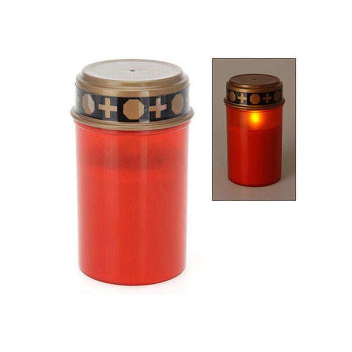 Pack De 6 Unidades - Vela Para Difuntos (Cementerio) Con Luz Led. 2xlr14 (Pilas No Incluidas) Luz Blanco Cálido