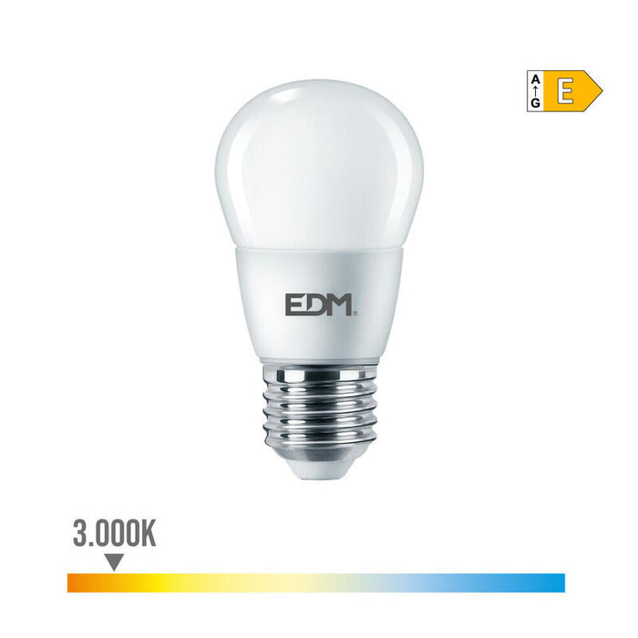 Pack De 7 Unidades - Bombilla Esferica Led E27 7w 806lm 3000k Luz Calida Ø4,8x9,3cm Edm