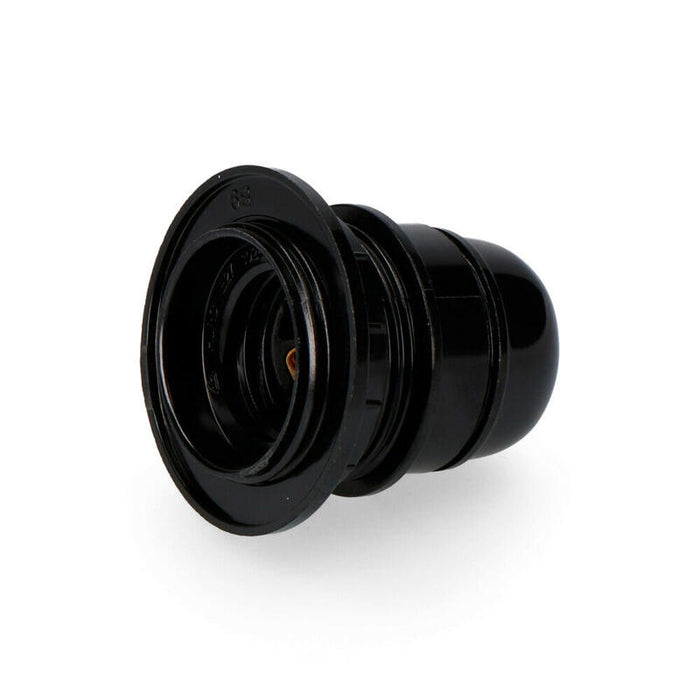 Pack De 8 Unidades - Portalamparas Semiroscado E-27 Homologado + Arandela (Retractilado) Negro Edm