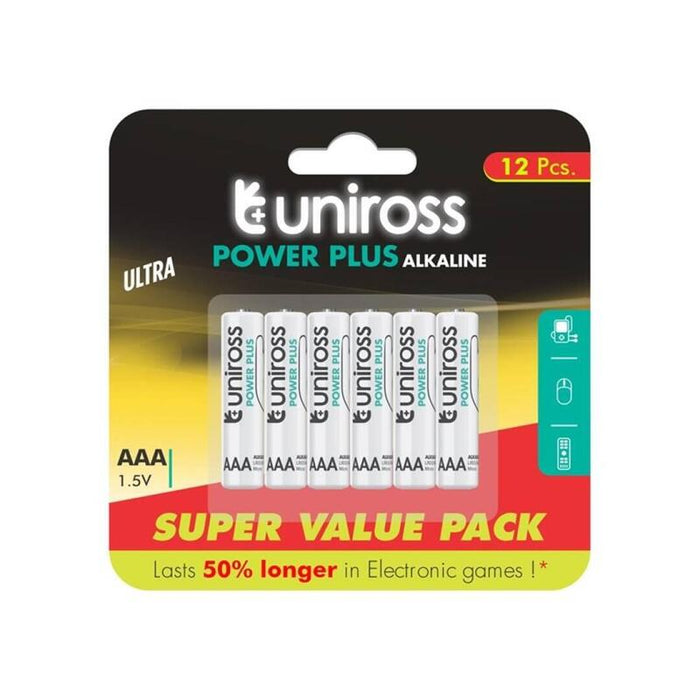 Pack De 8 Unidades Uniross Power Plus Pila Alcalina Aaa Lr03 Blister*12 8 Uds