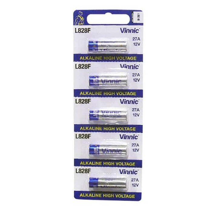 Pack De 8 Unidades Vinnic Pila Alcalina 12v Lr27a L828f Blister*5
