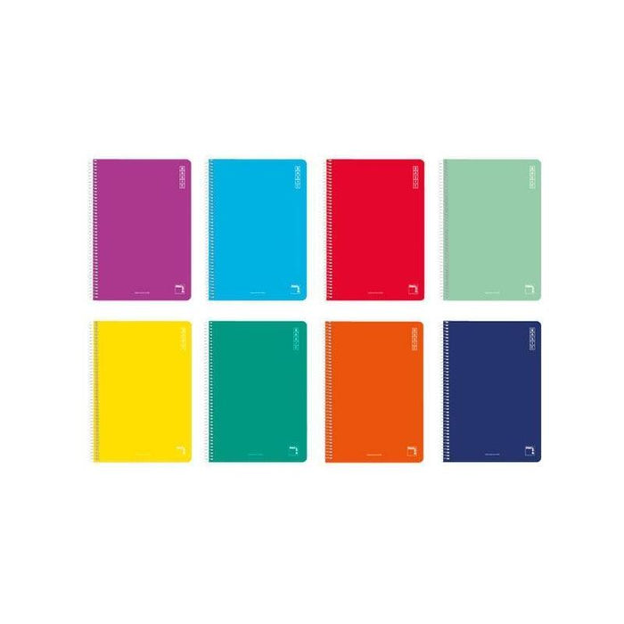 Pacsa Cuaderno Basic 80 Hojas Pauta 2,5 Cm Tapas Cartón Folio 60gr Colores Surtido -10u-