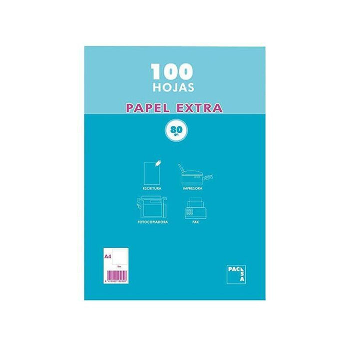 Pacsa Paquete De Papel De 100 Hojas Retractilado Liso A4 80 Gr
