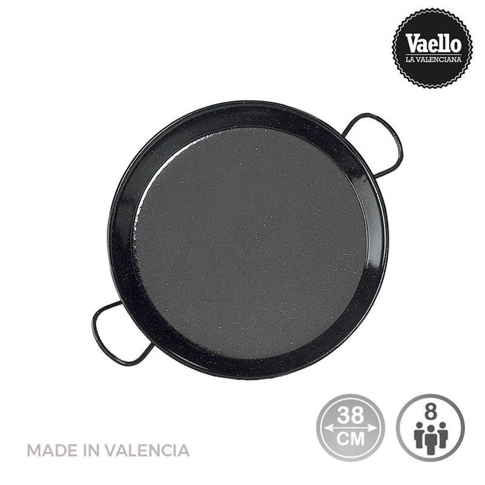 Paellera Tradicional Acero Esmaltado Ø38cm (8 Personas). Vaello