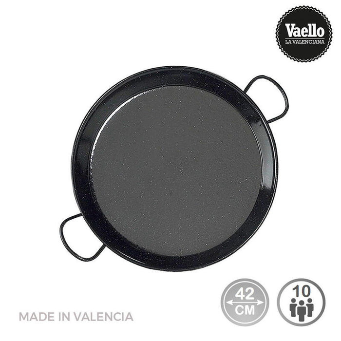 Paellera Tradicional Acero Esmaltado Ø42cm (10 Personas). Vaello