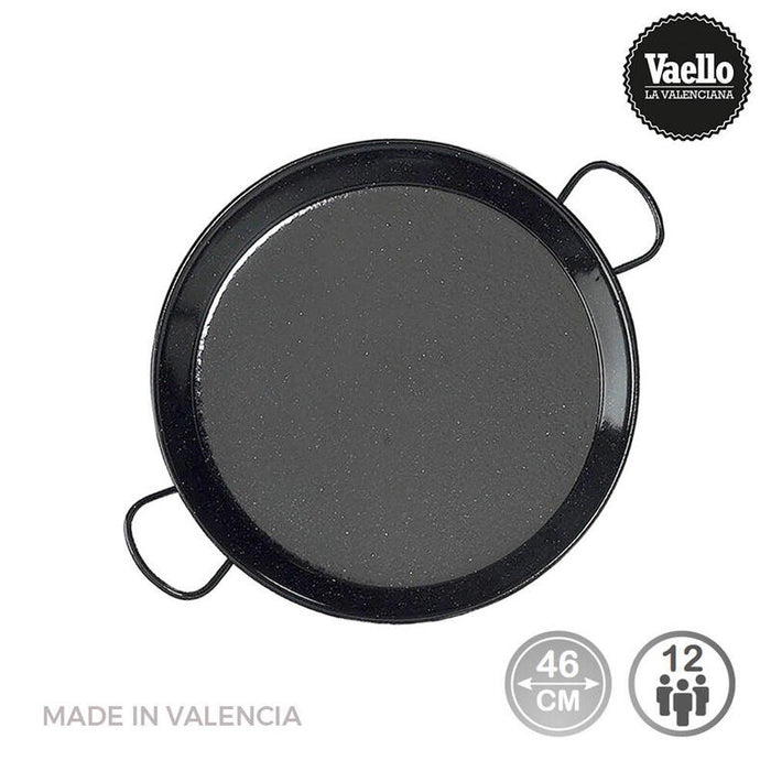 Paellera Tradicional Acero Esmaltado Ø46cm (12 Personas). Vaello