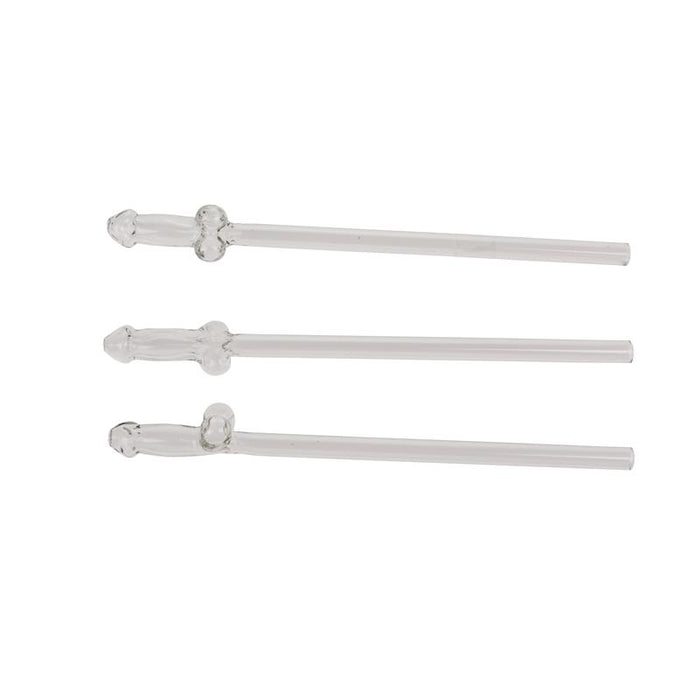 Pajitas De Cristal De Pene Con Limpiador