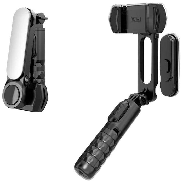 Palo Selfie Gimbal Q09 - Estabilizador De Smartphone Rotación 360º Con Mando Inalámbrico Negro