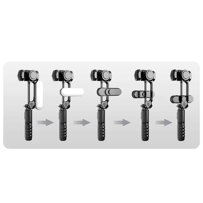 Palo Selfie Gimbal Q09 - Estabilizador De Smartphone Rotación 360º Con Mando Inalámbrico Negro