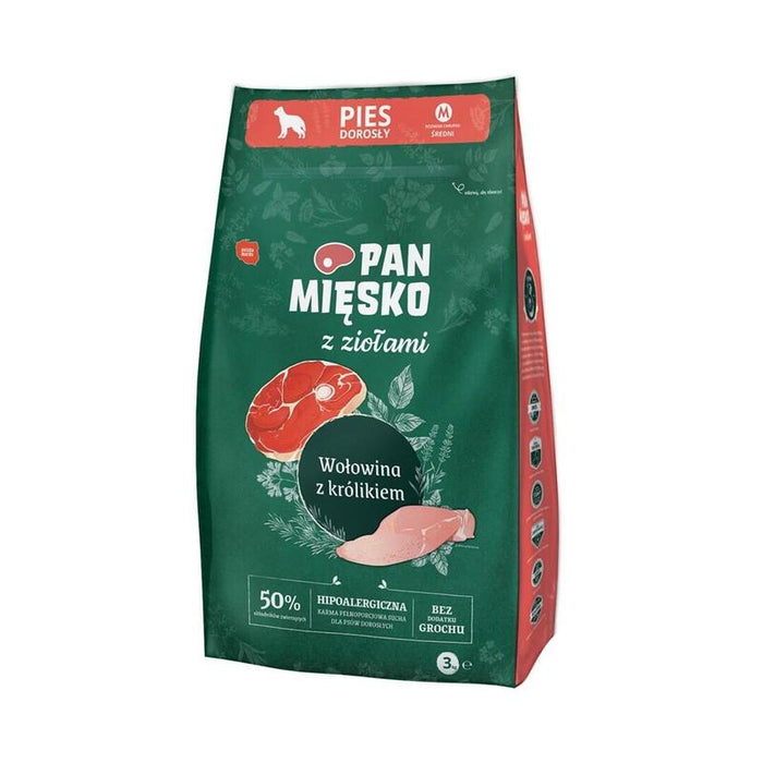 Pan Miesko Beef With Rabbit Dry Food Para Perro 3kg