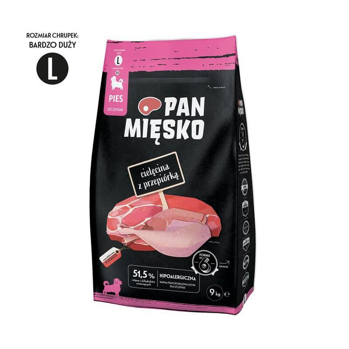 Pan Miesko Veal With Quail L - Dry Food For Puppies - 9kg