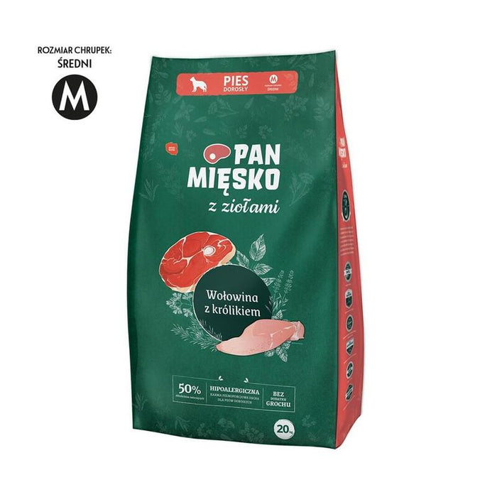 Pan Miesko With Herbs Beef With Rabbit M - Dry Dog Food - 20kg