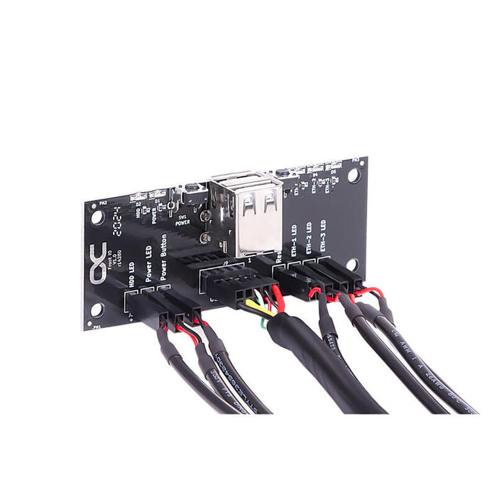 Panel De E/S Frontal Alphacool Con Usb 2.0/Y Juego De Cables, Panel Frontal Para Carcasa De Servidor 25054