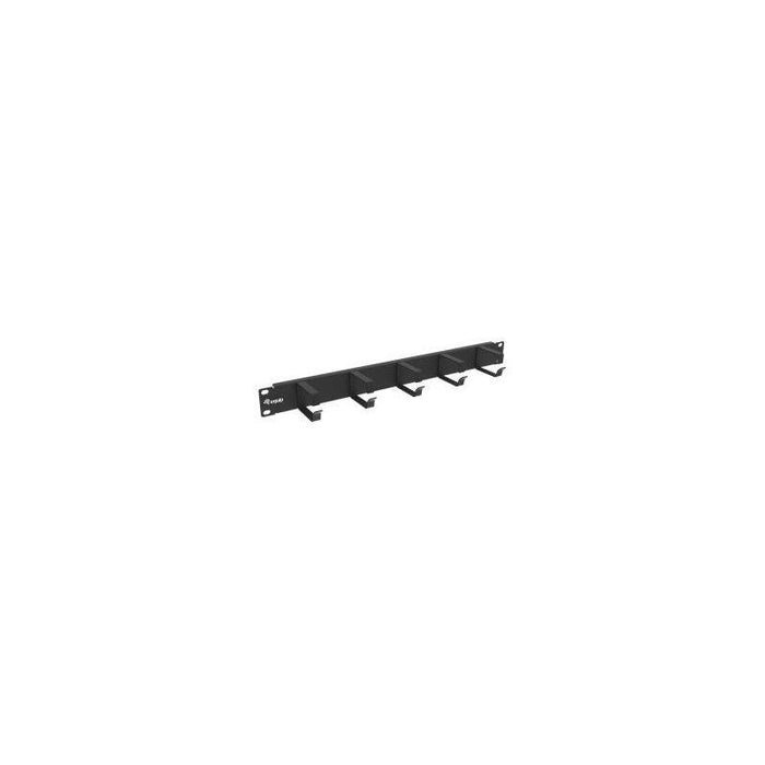 Panel Organizador De Cables Color Negro 1u Para Armario Rack Guias Metalicas