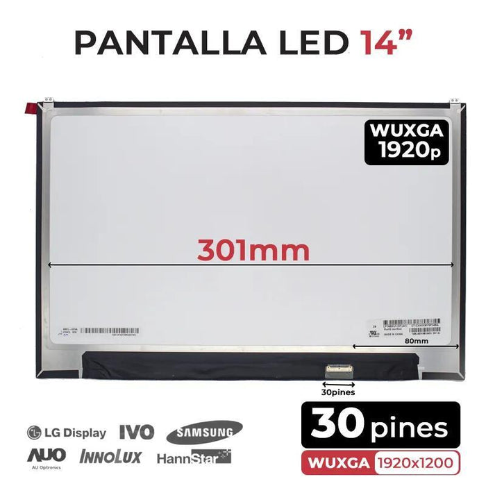 Pantalla Led De 14" Para Portátil Lg Gram 14z90p Lp140wu1 (Sp)(A1) Lp140wu1 (Sp)(H1) Lp140wu1 (Sp)(F1)