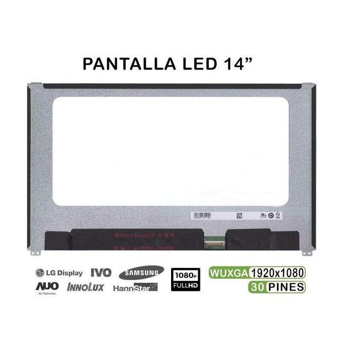 Pantalla Led De 14" Para Portátil Nv140fhm-N47 06hy1w 6hy1w 30 Pines