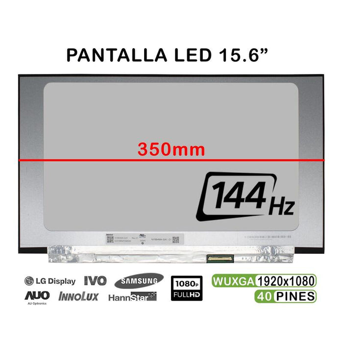 Pantalla Led De 15.6" Para Portátil N156hma Ga1 144hz Fhd 40 Pines