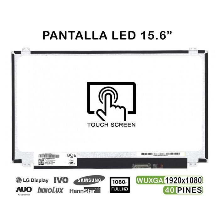 Pantalla Led De 15.6" Táctil Para Portátil Nt156fhm-T00 Fhd 40 Pines